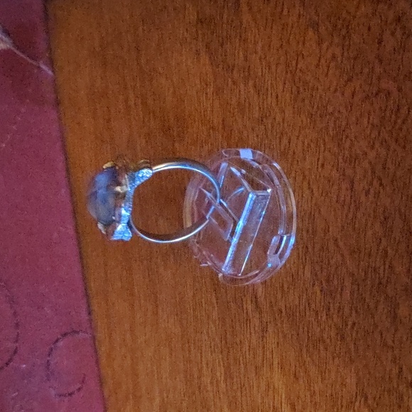 Sarah Cov. Signed & Stamped Vintage Ring Sarah Coventry Blue Oval Ring - Picture 4 of 17